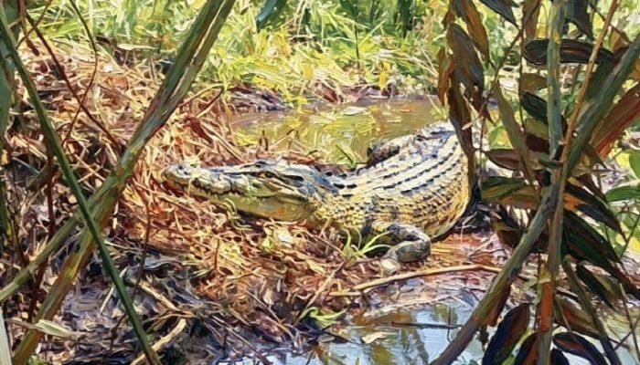 Buaya Betina Empat Meter Bikin Petani di Cikupa Lari Terbirit-birit