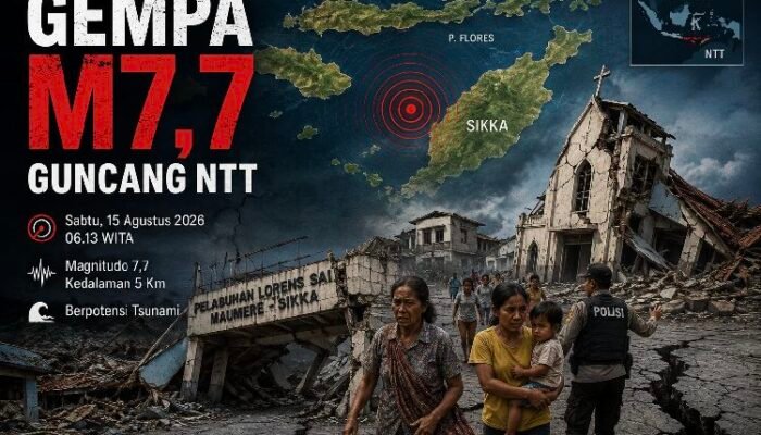 Gempa M7,7 Guncang Sikka, Polisi Evakuasi Warga dan Cek Kerusakan