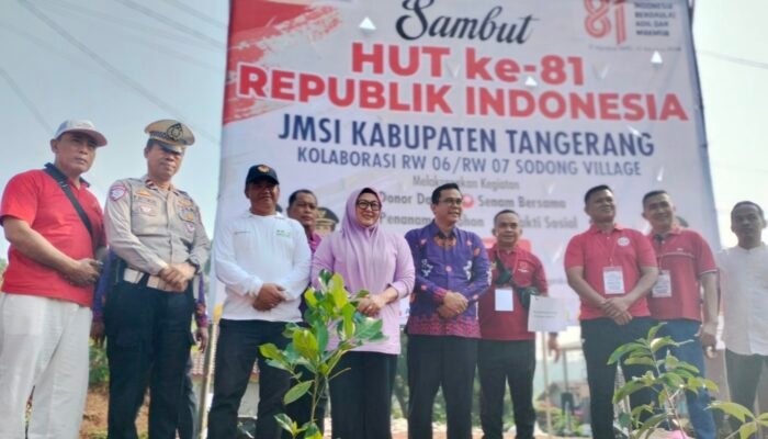Sambut HUT ke-81 RI, JMSI Kabupaten Tangerang Gelar Baksos, Tanam 200 Pohon