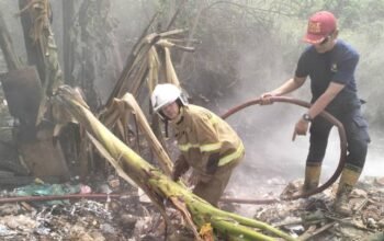Kebakaran Sampah di Pondok Bahar, Damkar Gunakan Teknik Suntik Air