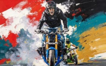 Freestyle Berujung Celaka, Pemotor Hantam Trotoar di Bunderan 3 CitraRaya