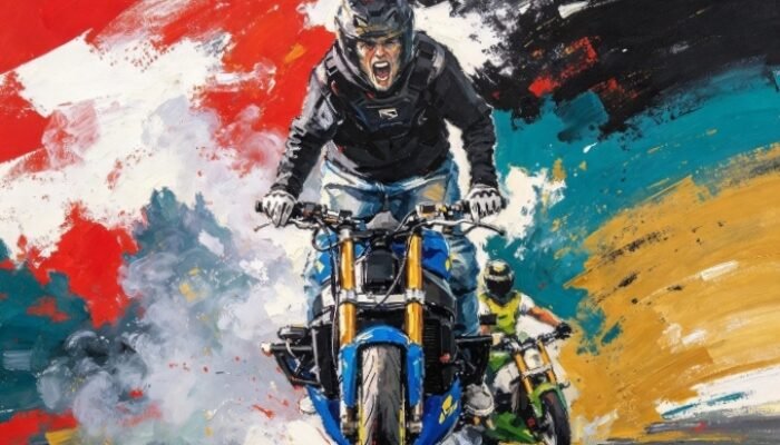 Freestyle Berujung Celaka, Pemotor Hantam Trotoar di Bunderan 3 CitraRaya