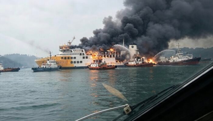 KMP Batu Mandi Dilalap Api di Selat Sunda, 420 Penumpang Dievakuasi