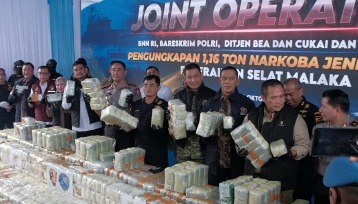 Kapal MT Global 168 Bawa 1,16 Ton Ketamin, Delapan Awak Diamankan di Sumut